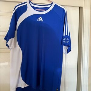Retro Adidas Blue and White Athletic shirt